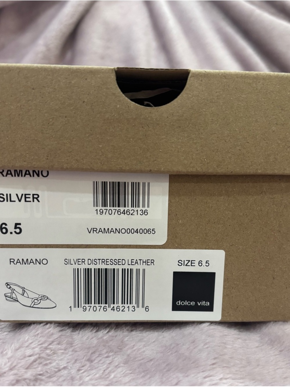 DOLCE VITA Metallic Silver Slingback Flat with Chain Detail - Picture 2 of 7